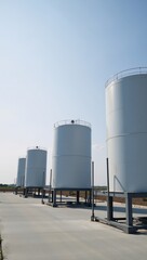 Hydrogen Energy Storage Large-scale production  processing facility showcasing hydrogen tank arrays for energy storage