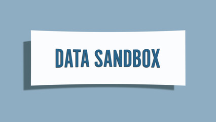Data Sandbox. A card isolated on blue background.