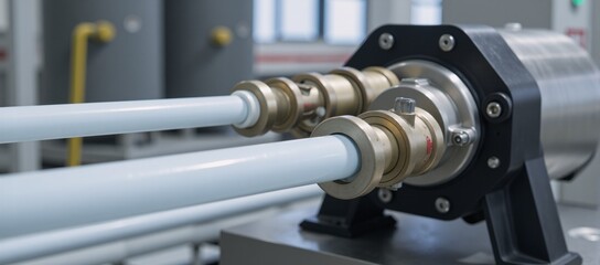 Naklejka premium Hydrogen pipeline for clean energy controlling gas pumping system