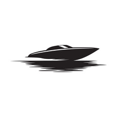 jetboat silhouette vector illustration