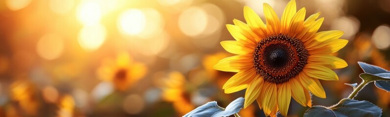 Obraz premium Sunflower that is standing alone in the sun
