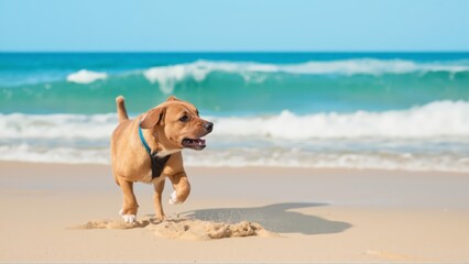 dog on the beach