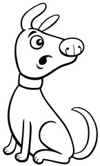 cartoon surprised brown dog animal character coloring page