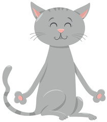 funny cartoon gray cat animal character