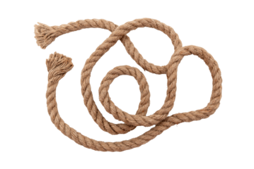Jute. Twisted linen rope on a white background. Rope