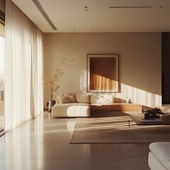 Elegant Minimalist Interior Design: Home Decor Inspiration with Soft Afternoon Lighting