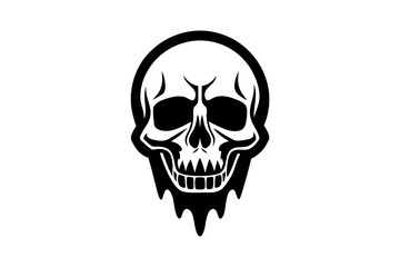 Skull, skull with gunge effect. Human Skull Logo vector.