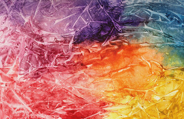 Art Watercolor Acrylic brushstroke smear blot painting wall. Abstract texture bright rainbow color...