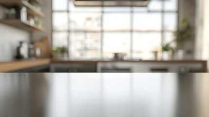 Close Up Kitchen Table With Blurred Background generative ai