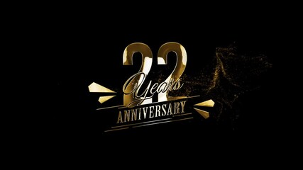Celebrate Happy Anniversary 22th Years, Congratulation 22th Anniversary, 22th Anniversary, 22 Years Anniversary, Happy 22th Anniversary, Celebrating 22 Years Anniversary Text Animation For Party
