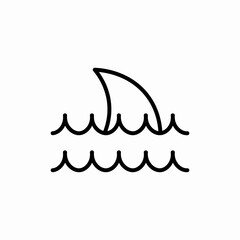 shark fin sea icon sign vector