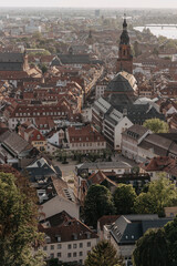 Fototapeta premium view from above of the old town of Heidelberg