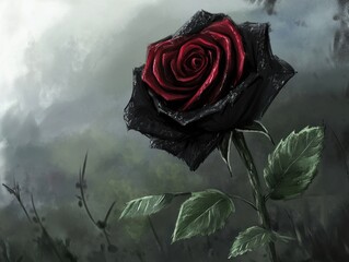 a Dark Rose. Nothing More it should remind of Valentine&acirc;&euro;&trade;s Day, dark romance and shadows. The rose is the center 
