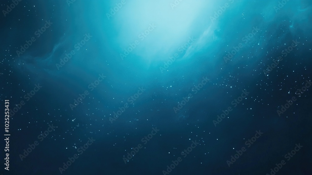 Poster a subtle gradient background transitioning from deep blue to soft white, with faint stars scattered 