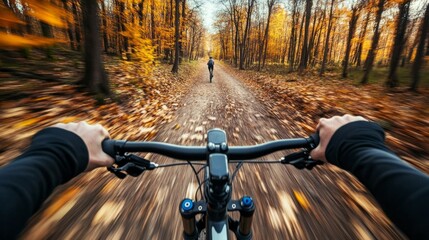 Cycling, cycling person in nature. generative ai