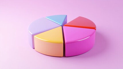 Obraz premium Multicolor 3D circular graphic with glossy finish generative ai