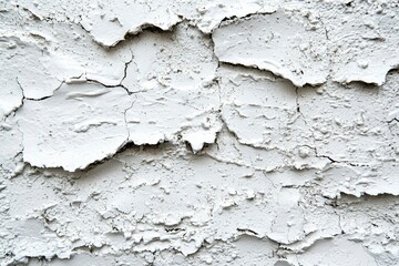 Fototapeta premium Close-up of a White Cracked and Chipped Painted Surface