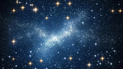 Obraz premium Night sky filled with shining stars across the galaxy. 