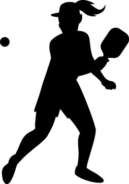 recommend clip art: Pickleball Player Female Back Swing