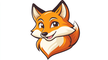 Obraz premium Cute Cartoon Fox Head Illustration Adorable Animal Character Design
