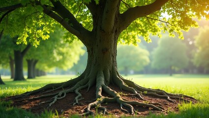 Obraz premium Close up of thriving tree symbolizing business stability