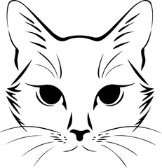 Obraz premium Black Cat Outline Halloween Icon for Spooky and Minimal Designs