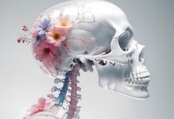 Beautifully Floral Skull with Blooms