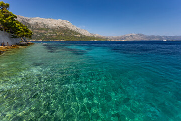 Fototapeta premium The old town on the island of Korcula, the city where the famous discoverer Makro Polo was born and lived 