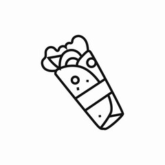 shawarma roll icon sign vector