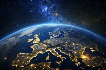 Earths Night Lights Illuminating Europe From Space