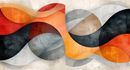 Obraz premium Abstract Colorful Waves Design With Geometric Shapes and Patterns