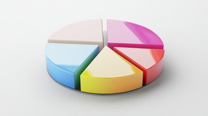 Fototapeta premium Transparent 3D pie chart with colorful sections generative ai