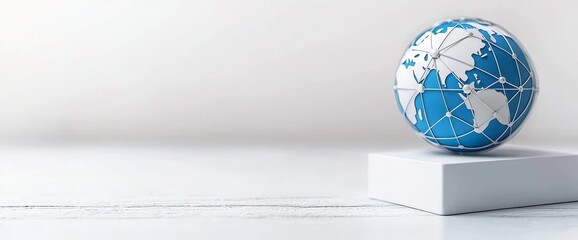 Abstract Technology Background with a Digital Globe and Global Network Connection