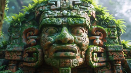Obraz premium Green and Gold Statue