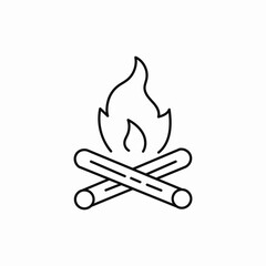 bonfire flame icon sign vector