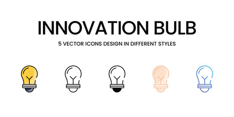Innovation Bulb vector icons set ready to use stock illustration