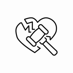 divorce court hammer icon sign vector