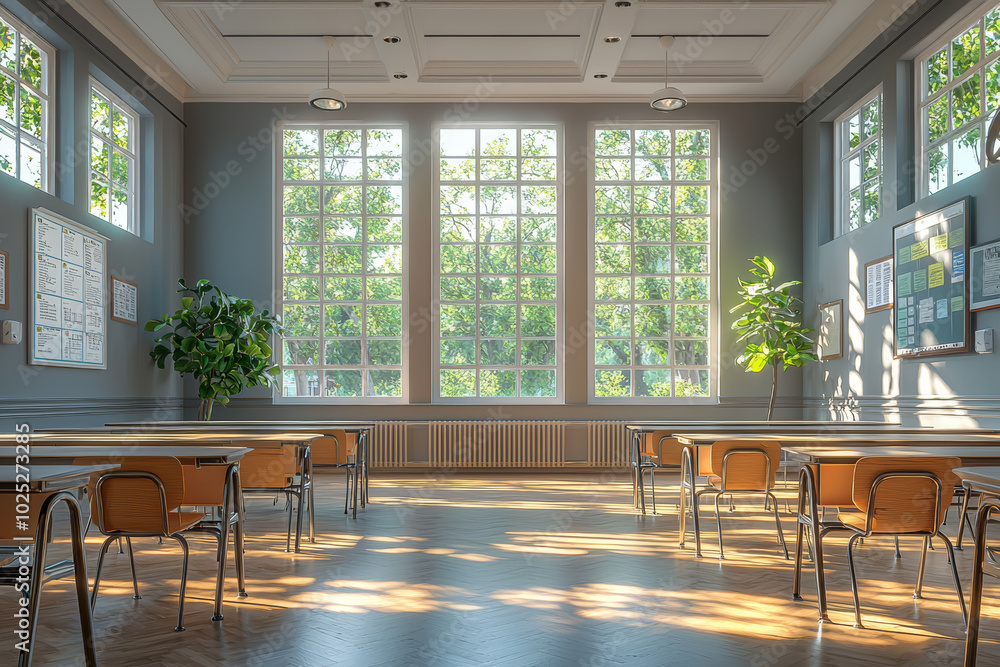 Poster ai systems analyzing classroom data to improve teaching methods, representing efficiency in educatio