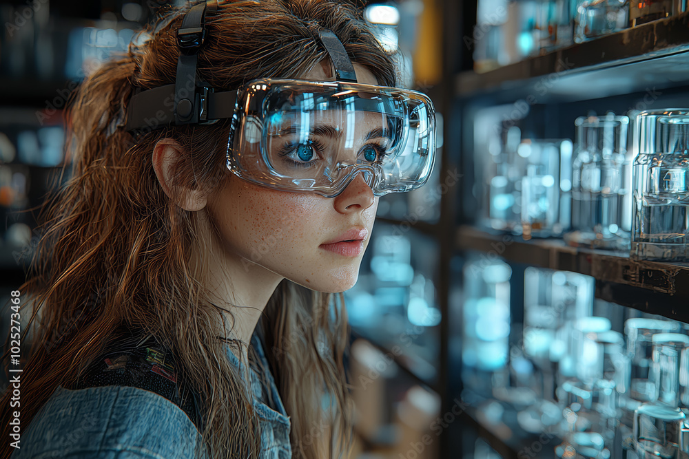 Poster ai conducting virtual science experiments for students, allowing hands-on learning without a physica