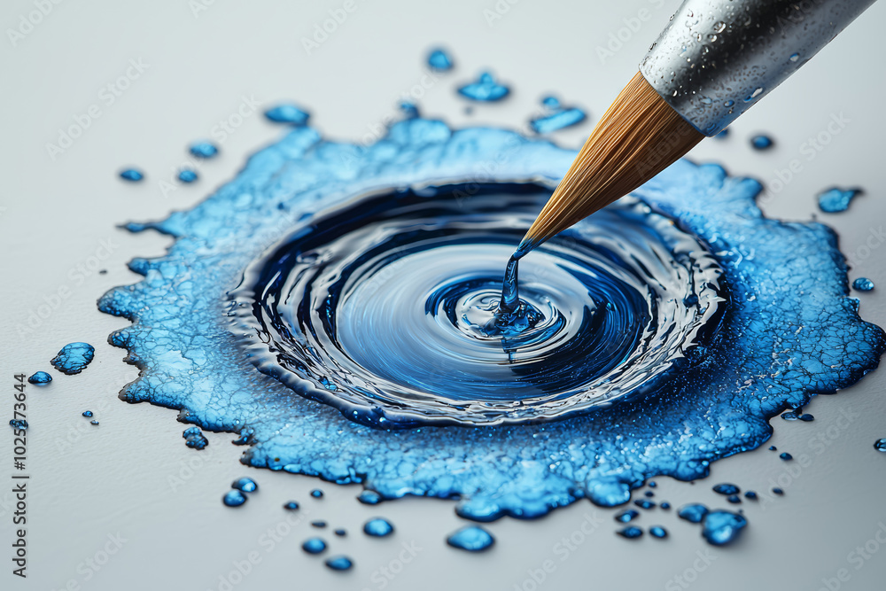 Aufkleber a world being created from a single drop of ink on paper, symbolizing the power of imagination. conc