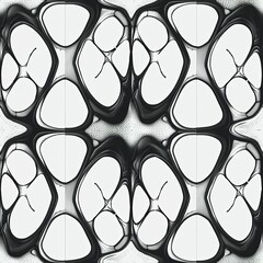 Seamless abstract pattern featuring a solid black spiderweb design on a clean white background