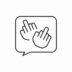 middle finger speech bubble icon sign vector