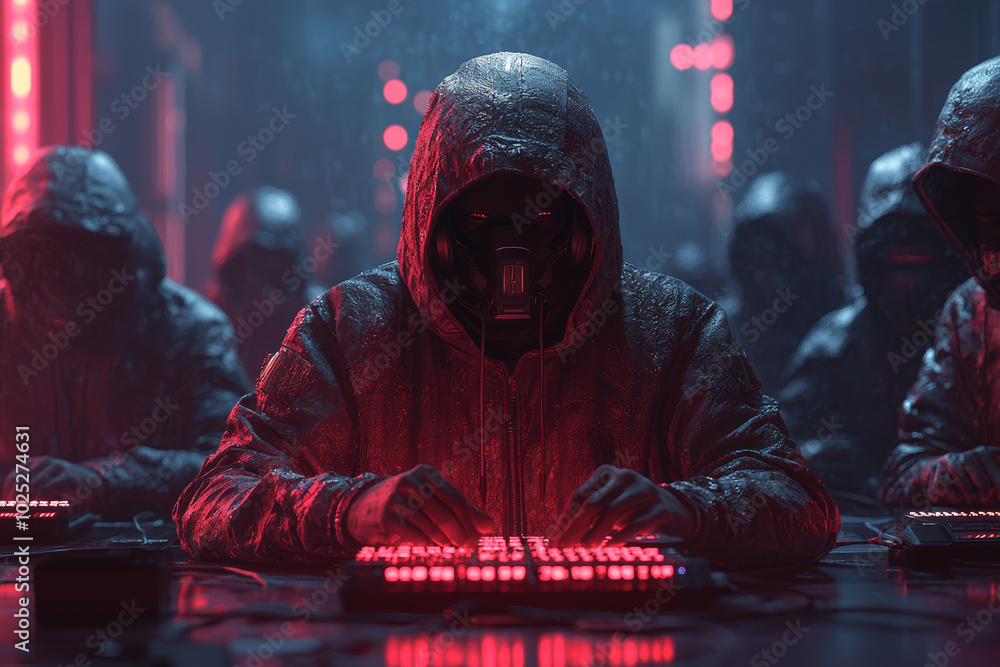 Poster a team of cybersecurity experts working to mitigate a ransomware attack, illustrating the response t