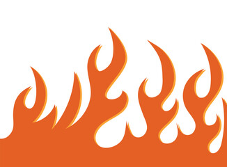 abstract style on white background. Flat fire. Modern art isolated graphic.