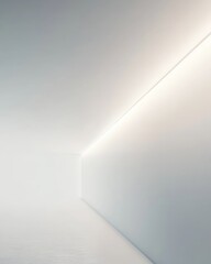 Fototapeta premium A spacious, light-filled interior features sleek design elements with gentle illumination enhancing the modern aesthetic