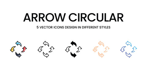 Arrow Circular vector icons set ready to use stock illustration