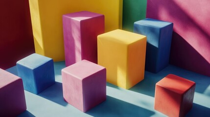 Obraz premium Vibrant Colorful Blocks