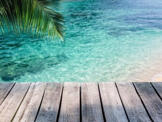Fototapeta premium Summer Resort Beach Sea Relax Travel Vacation Palm Tropic Copy Space Banner Background Hotel 