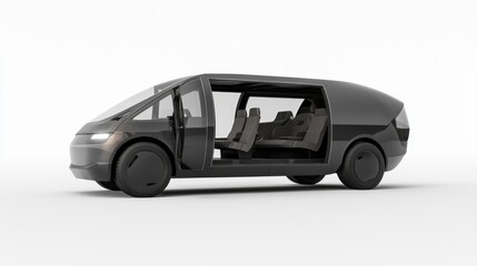 Naklejka premium Futuristic Family-Friendly EV Concept Car Design - Ultra-Detailed 3D Render Illustration with Spacious Modular Body and Sustainable Interior Materials