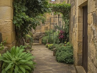 a modern farmhouse style foyer with gray LVP flooring. The walls are also painted gray